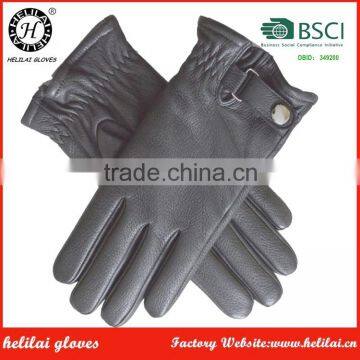 Helilai Daily Life High Quality Black Men Deerskin Gloves In European