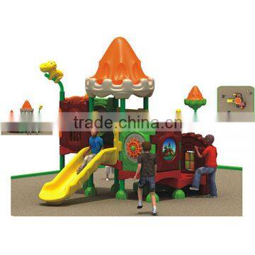 Mini fairytale-castle style LLDPE plastic outdoor playground with 10 optinal sizes