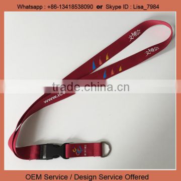 Custom printed polyester ribbon lanyard satin ribbon lanyard