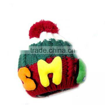 Wholesale Custom Colorful Acrylic Printing Crochet Kids Winter Hat