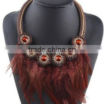 Factory Handmade New Fashion Design Real Feather Necklace for Women photo-4