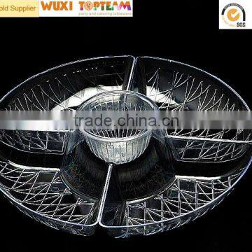 Plastic Round Diamond Cut Compartment Deep Tray photo-3