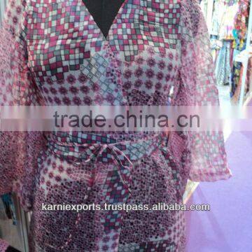 Bathrobes & swimwear transparent Beachwear kaftans / Hotel robes & gown for ladies printed robes