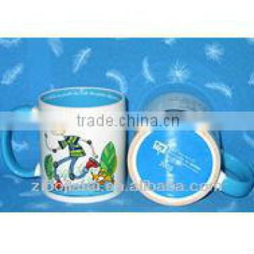 Inner Blue Glazed Music Mug with Blue Handle