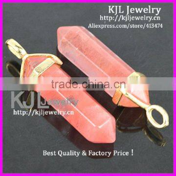 KJL-A0167 Natural Watermelon Red Quartz Druzy stone Charm Crystal Healing Point Chakra Reiki Jewelry Agate Stone Pendant Bead