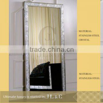 JM14-01 Crystal Floor Mirror with Solid Wood Antique in Living room from JL&C Luxury home Furniture New Designs (China Supplier)