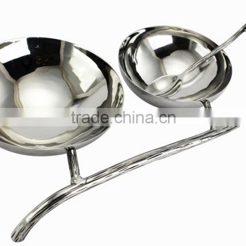 STAINLESS STEEL BRANCH BOWL WITH SPOON ( 2 BOWLS )