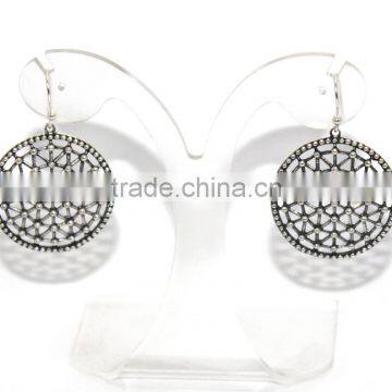 Plain Silver Plated 925 Sterling Silver Earrings for Lady