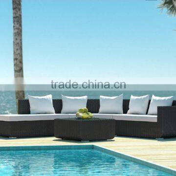 New L Shape Poly Rattan Garden Sofa Furniture photo-2