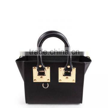 china manufacturer multi function black color faux fur handbag