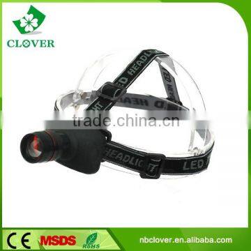 High Power Zoom Headlamp 3*AAA Battery 1W Led Cree Headlamp Manufacturers