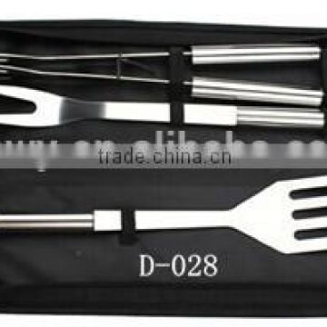 3 pcs stainless steel handle BBQ set with bag