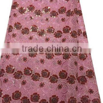 L-1097 pink blue yellow purple flower pattern Organza lace for christmas dress french lace fabric