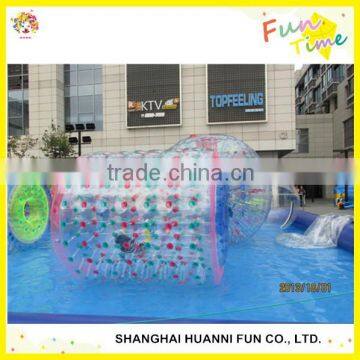 2015 newly design three chambers PVC 0.8mm Inflatable Water Roller ball factory