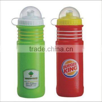 PE plastic sport water drinking bottle with cover(BPA free)