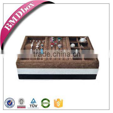 China Manufacturer Cheap Price Jewelry Tray Display Stackable Velvet photo-3