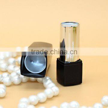 Empty square shape black plastic lipstick container with spring