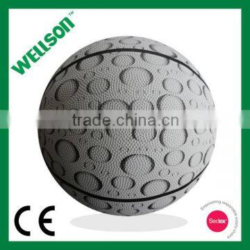 Printed size 7 white rubber basketball