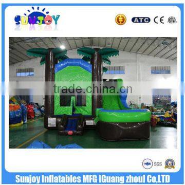 Jungle Theme 0.55mm PVC Tarpaulin Cheap Inflatable Castle Slide