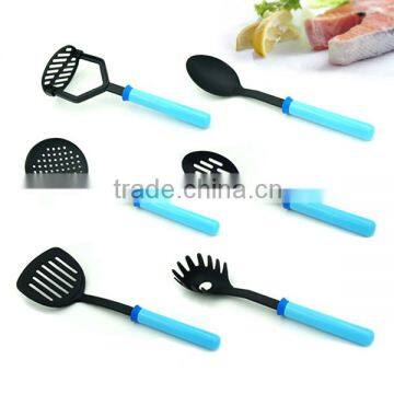 2016 New Collection 6Piece Colorful Handle Nylon Kitchen Utensil Cooking Tools