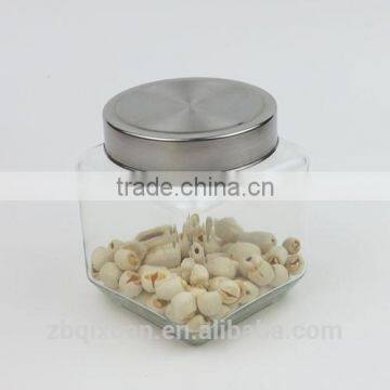 500ml SQUARE GLASS STORAGE JAR WITH METAL LID photo-2