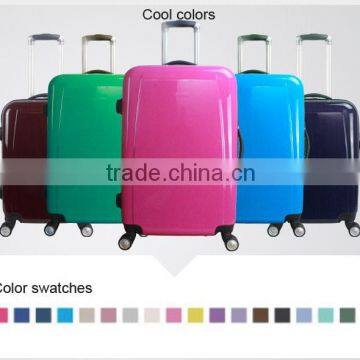 Stock 3pcs ABS luggage set with Universal wheels