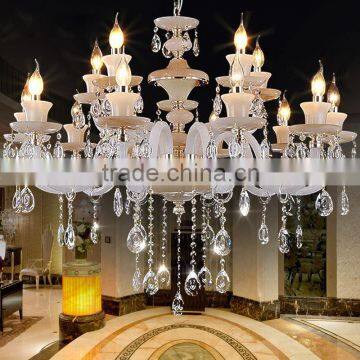 Crystal chandelier with six lights Modern Stairwell Large Crystal Chandelier Pendant Light Big Hotel Glass Chandeliers lighting