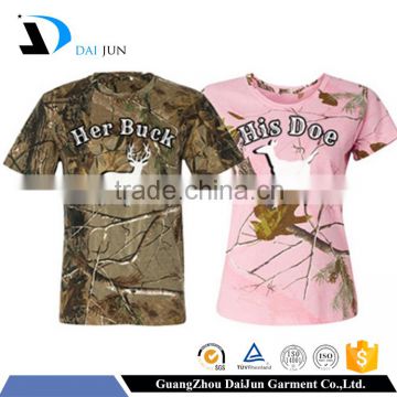 Daijun oem quick dry o neck short sleeve family couple woodland t shirt