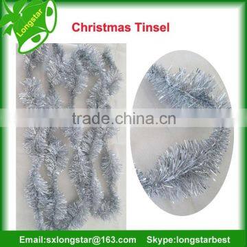 Metallized Silver Tinsel For a Christmas Display