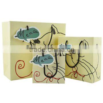 Luxury high quality gift paper bag with greeting card