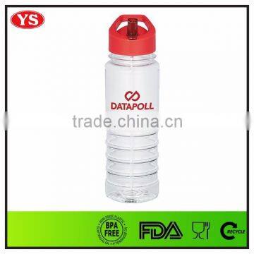 750 ml Sports Transparent plastic water bottle manufacturing with straw