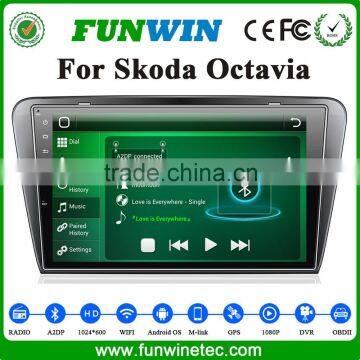 Funwin android 4.4.2 car dvd player touch screen 1 din car dvd player system for SKODA OCTAVIA mirror link