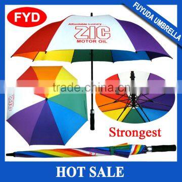 2015 Fujian rainbow promotional golf umbrella