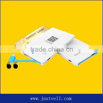 ultra thin credit card power bank portable 2600 mAh credit card size power bank