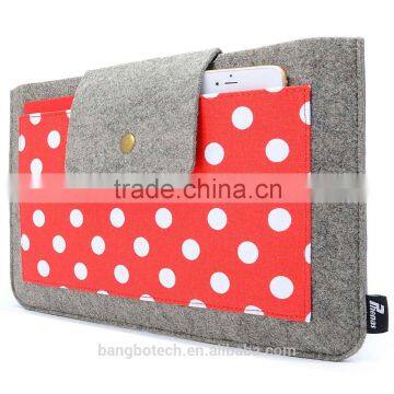 Wool Felt Material With Canvas Carrying Sleeve for Macbook 11/12 Inch Laptop Cover photo-5