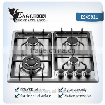 ES45921 59cm Stainless steel built-in gas stove hob/ gas range/ cooktop/ mater chef/ 4 Sabaf burner