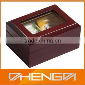 Hot!!! Customized China Unique Shape Wine Red Lacquer Wooden Tea Box (ZDW13-025)