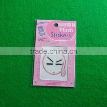 Self Adhesive Glitter PVC cartoon face Sticker