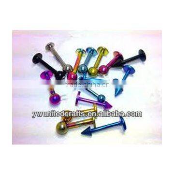 316 Stainless Steel Bar UV Ball Labret Ring Body Piercing Jewelry