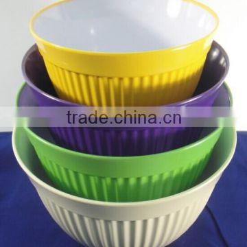 melamine mixing bowl with two-tone color