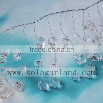 1.2M Acrylic Crystal Diamond Bead Garland Wire Beaded Garland Clear Wedding Beaded Garland photo-4