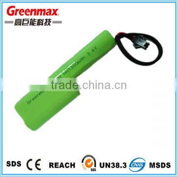 High quality rechargeable 3.6v battery pack aa 1300mah