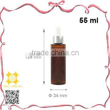 High quality customized amber plastic oil bottle 55ml