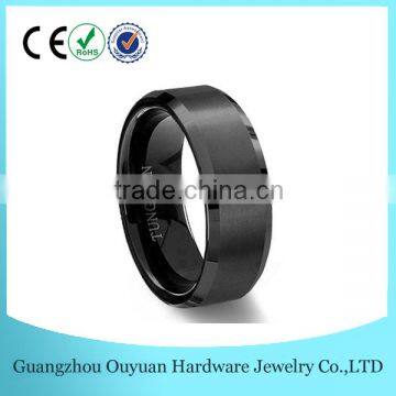 HOT Sale Black Tungsten Carbide Ring, Brushed Tungsten Carbide Ring, Fashion Tungsten Wedding Ring