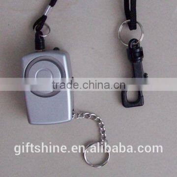 Mini keychain personal alarm with light and wrist strap