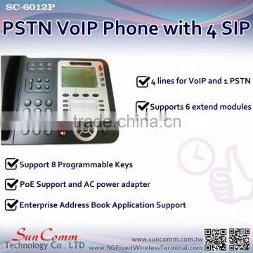 SC-6012P With 4 SIP Line Both VoIP and PSTN Networking PSTN IP Phone photo-6