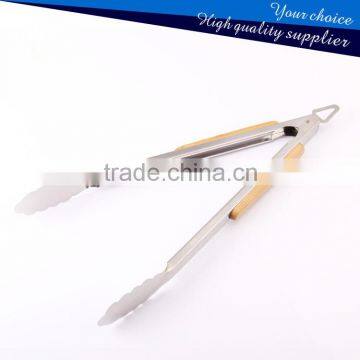 Hihg Quality Kitchen Utensils Tongs and BBQ Grill Stainless Steel Tongs With Wooden Handle