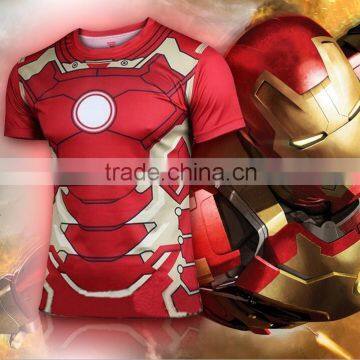 Breathable Soft Captain America T Shirt Custom 3D Superhero Short Sleeve