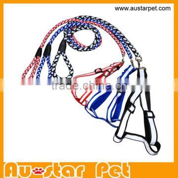 Hot Selling Feflective Nylon Braided Dog Leash, Pet Rope Leashes with Harness