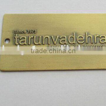 fashion tag,metal engraved label,antique brass tag, metal furniture label